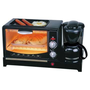 3 in 1 Breakfast Machine with Pan, Coffee and Oven